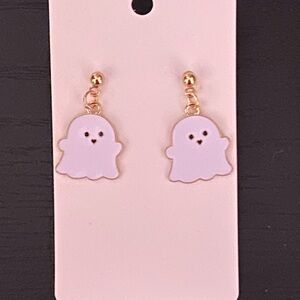 Handcrafted ghost charms dangle earrings